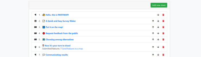 Liste der Arbeitsblätter